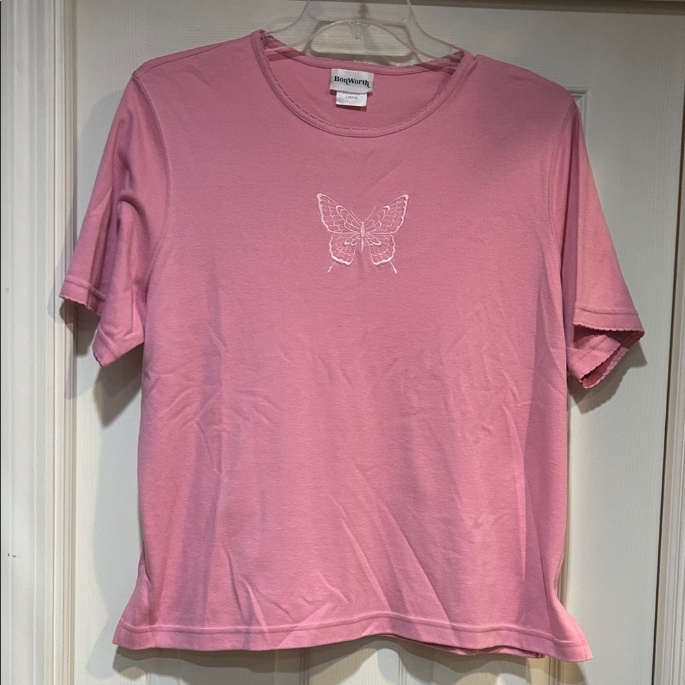 BonWorthPink Tee with Butterfly Detail
